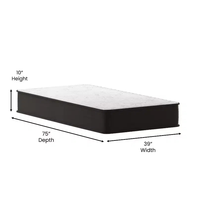 Flash Furniture Dream 10 Inch Hybrid Mattress, High Density Foam and Pocket Spring Mattress in a Box, CertiPur-US Certified Foam