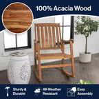 Sedia a dondolo da esterno Penny Classic in legno di acacia con schienale a doghe - JONATHAN Y