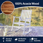 Sedia a dondolo da esterno Penny Classic in legno di acacia con schienale a doghe - JONATHAN Y