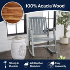 Sedia a dondolo da esterno Penny Classic in legno di acacia con schienale a doghe - JONATHAN Y