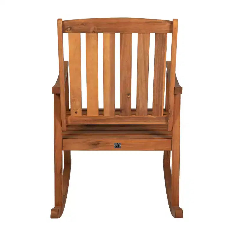 Perry Classic Slat-Back Acacia Wood Patio Outdoor Rocking Chair (Set of 2) - JONATHAN Y
