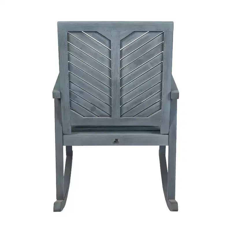 Sedia a dondolo JONATHAN Y Ned in legno di acacia con schienale a chevron moderno, capacità 136 kg, per esterni e patio