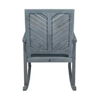 Sedia a dondolo JONATHAN Y Ned in legno di acacia con schienale a chevron moderno, capacità 136 kg, per esterni e patio