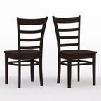 Sedie da pranzo Glenwillow Home con schienale a doghe in legno massello (set da 2)