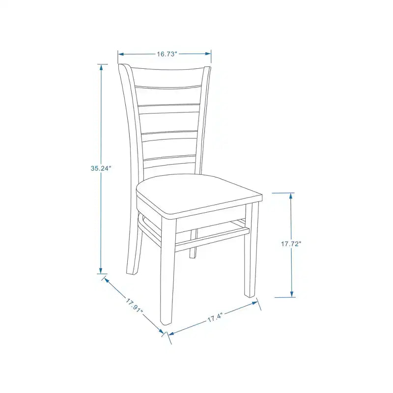 Sedie da pranzo Glenwillow Home con schienale a doghe in legno massello (set da 2)