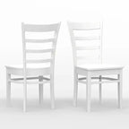 Sedie da pranzo Glenwillow Home con schienale a doghe in legno massello (set da 2)