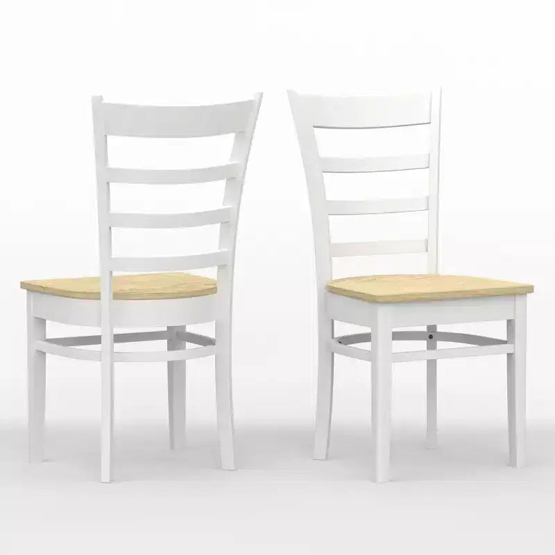 Sedie da pranzo Glenwillow Home con schienale a doghe in legno massello (set da 2)