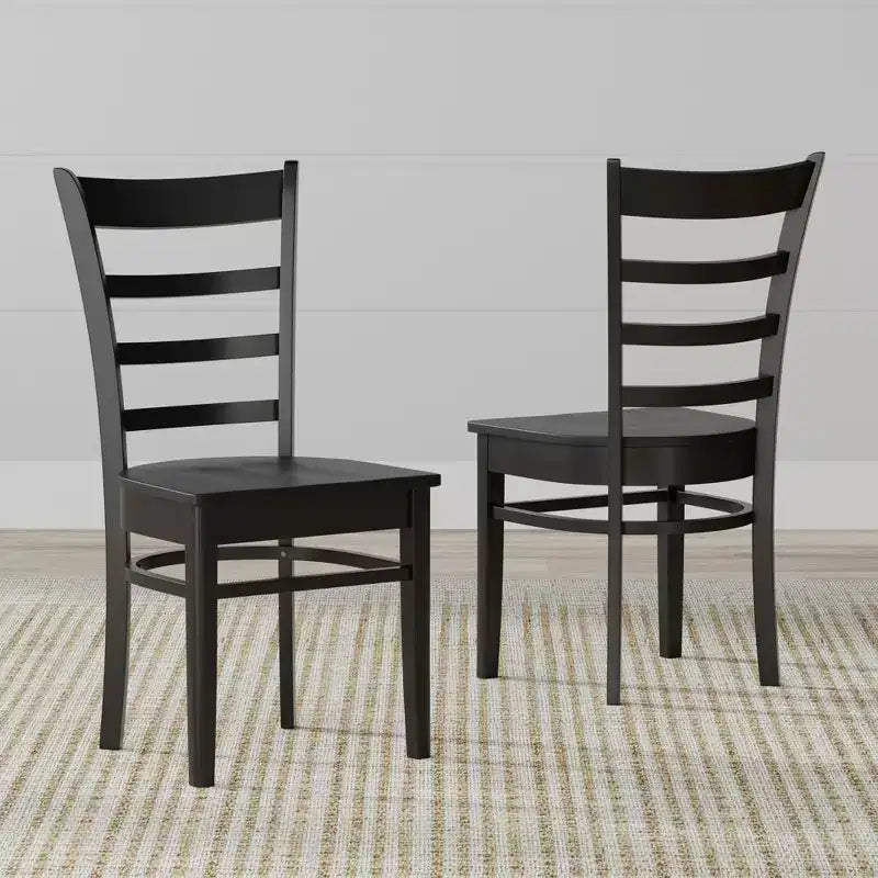 Sedie da pranzo Glenwillow Home con schienale a doghe in legno massello (set da 2)