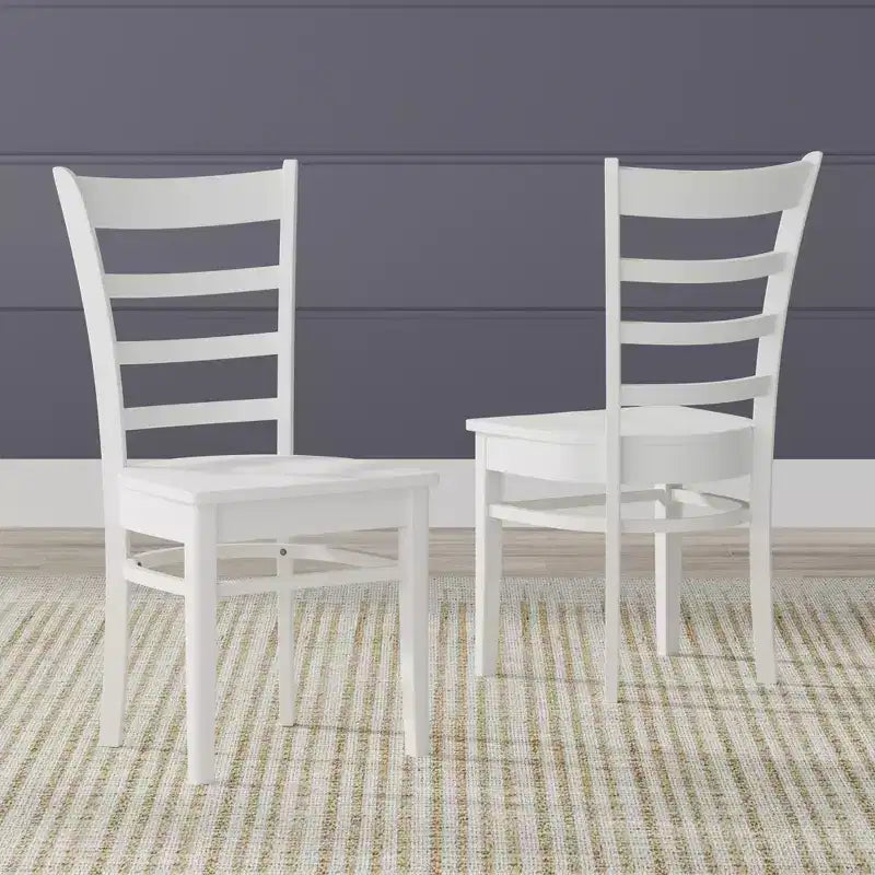 Sedie da pranzo Glenwillow Home con schienale a doghe in legno massello (set da 2)