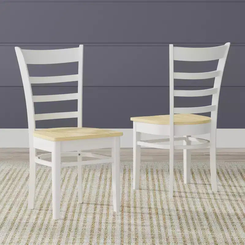 Sedie da pranzo Glenwillow Home con schienale a doghe in legno massello (set da 2)