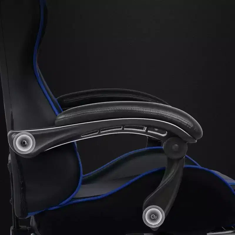 Sedia da Gaming con Poggiapiedi e Cuscino Massaggiante Lombare Ergonomico in Pelle PU - GTRACING