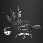 Sedia da Gaming con Poggiapiedi e Cuscino Massaggiante Lombare Ergonomico in Pelle PU - GTRACING