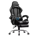 Sedia da Gaming con Poggiapiedi e Cuscino Massaggiante Lombare Ergonomico in Pelle PU - GTRACING