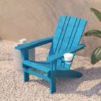 Flash Furniture Halifax Adirondack Chair with Cup Holder, Weather Resistant HDPE Adirondack Chair