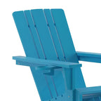 Flash Furniture Halifax Adirondack Chair with Cup Holder, Weather Resistant HDPE Adirondack Chair