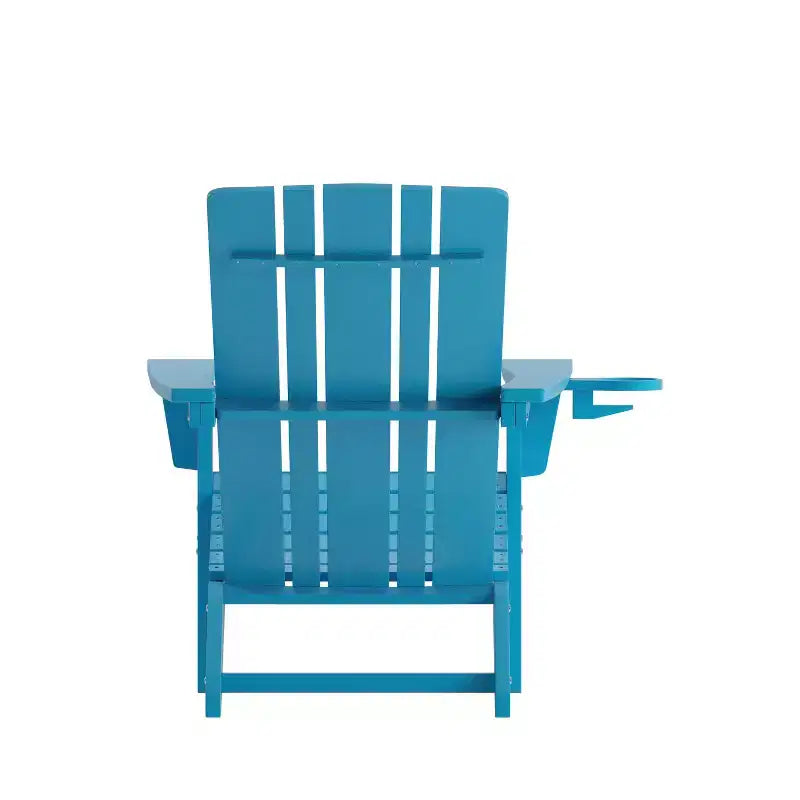 Flash Furniture Halifax Adirondack Chair with Cup Holder, Weather Resistant HDPE Adirondack Chair