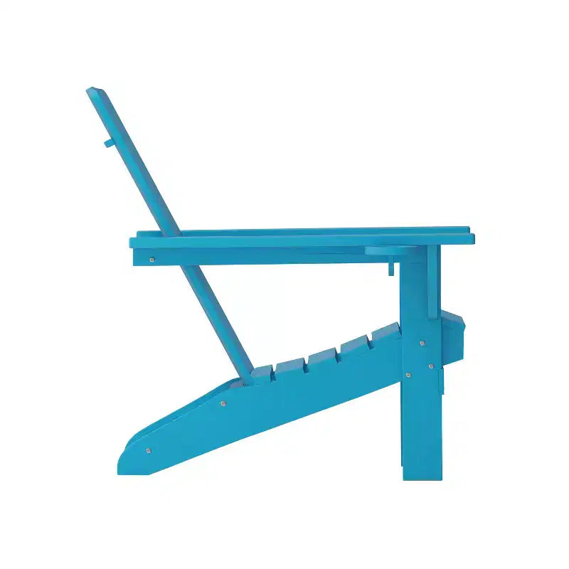Flash Furniture Halifax Adirondack Chair with Cup Holder, Weather Resistant HDPE Adirondack Chair