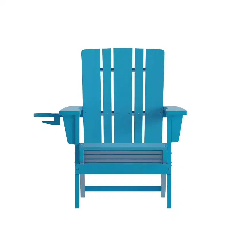 Flash Furniture Halifax Adirondack Chair with Cup Holder, Weather Resistant HDPE Adirondack Chair