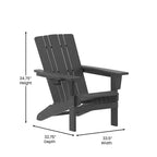 Flash Furniture Halifax Adirondack Chair with Cup Holder, Weather Resistant HDPE Adirondack Chair