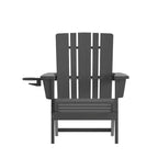 Flash Furniture Halifax Adirondack Chair with Cup Holder, Weather Resistant HDPE Adirondack Chair