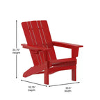 Flash Furniture Halifax Adirondack Chair with Cup Holder, Weather Resistant HDPE Adirondack Chair