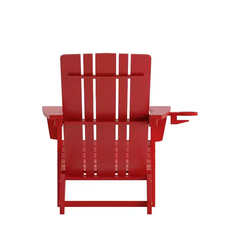 Flash Furniture Halifax Adirondack Chair with Cup Holder, Weather Resistant HDPE Adirondack Chair