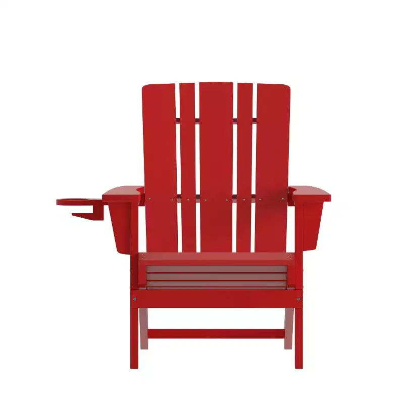 Flash Furniture Halifax Adirondack Chair with Cup Holder, Weather Resistant HDPE Adirondack Chair