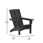 Flash Furniture Halifax Adirondack Chair with Cup Holder, Weather Resistant HDPE Adirondack Chair