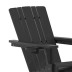 Flash Furniture Halifax Adirondack Chair with Cup Holder, Weather Resistant HDPE Adirondack Chair