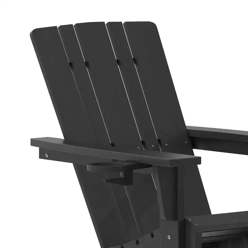 Flash Furniture Halifax Adirondack Chair with Cup Holder, Weather Resistant HDPE Adirondack Chair