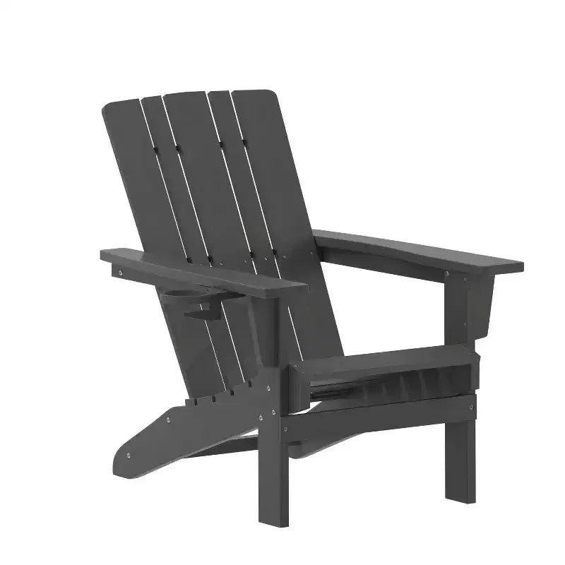 Flash Furniture Sedia Adirondack Halifax con Portabicchiere, Sedia Adirondack in HDPE Resistente alle Intemperie