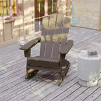Flash Furniture Newport Adirondack Rocking Chair with Cup Holder, Weather Resistant HDPE Adirondack Rocking Chair, Set of 2