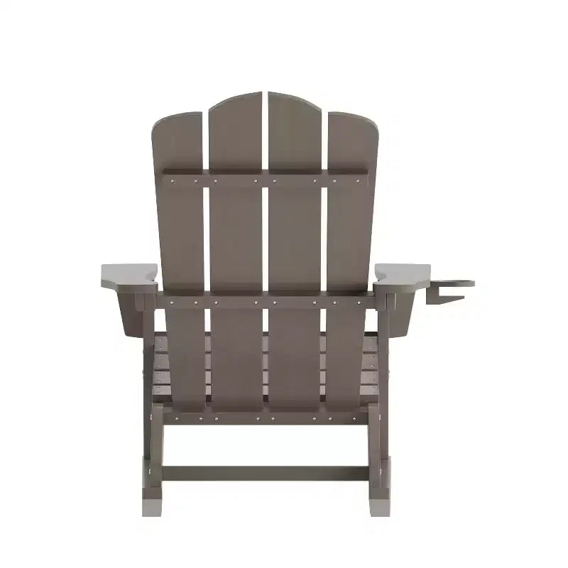 Flash Furniture Newport Adirondack Rocking Chair with Cup Holder, Weather Resistant HDPE Adirondack Rocking Chair, Set of 2