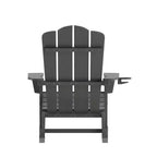 Flash Furniture Newport Adirondack Rocking Chair with Cup Holder, Weather Resistant HDPE Adirondack Rocking Chair, Set of 2