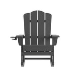 Flash Furniture Newport Adirondack Rocking Chair with Cup Holder, Weather Resistant HDPE Adirondack Rocking Chair, Set of 2