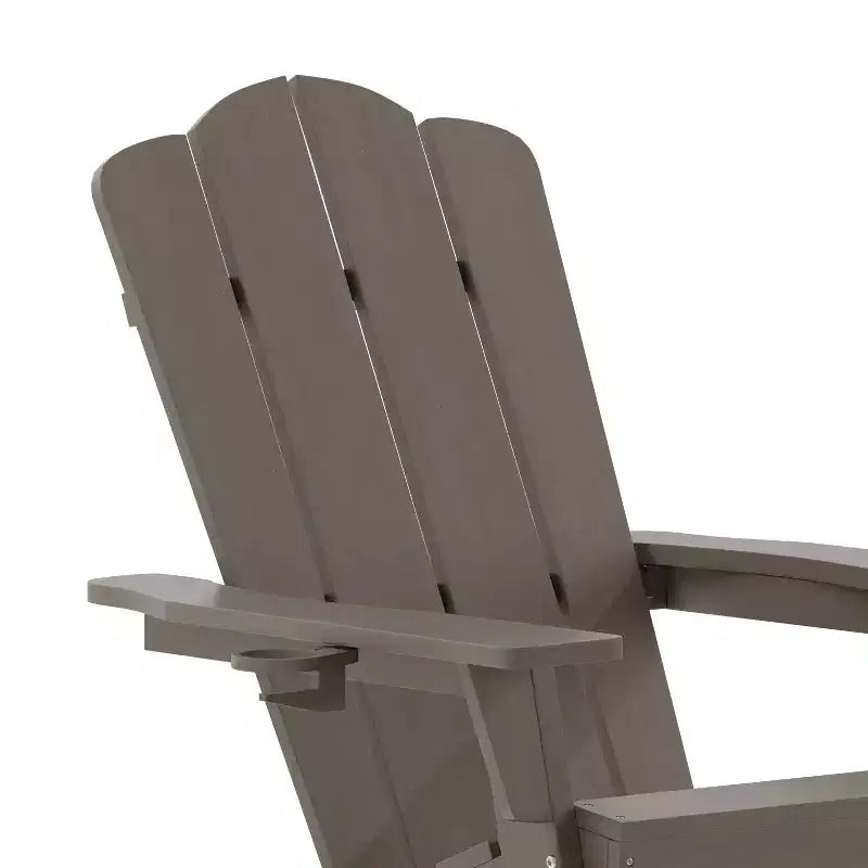 Flash Furniture Newport Adirondack Rocking Chair with Cup Holder, Weather Resistant HDPE Adirondack Rocking Chair