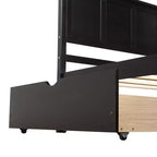 ModernLuxe - Letto a piattaforma in legno con rotelle e due cassetti, misura singola
