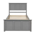 ModernLuxe - Letto a piattaforma in legno con rotelle e due cassetti, misura singola
