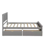 ModernLuxe - Letto a piattaforma in legno con rotelle e due cassetti, misura singola