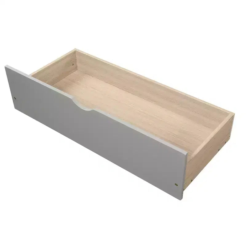 ModernLuxe - Letto a piattaforma in legno con rotelle e due cassetti, misura singola