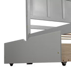 ModernLuxe - Letto a piattaforma in legno con rotelle e due cassetti, misura singola