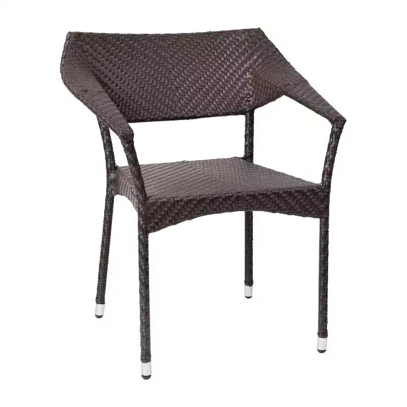 Flash Furniture Jace, sedia impilabile per patio di grado commerciale, sedia da pranzo per patio in vimini PE per tutte le stagioni