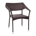 Flash Furniture Jace, sedia impilabile per patio di grado commerciale, sedia da pranzo per patio in vimini PE per tutte le stagioni