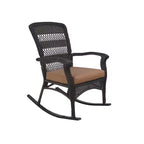Northlight 42 Dark Brown Resin Wicker Rocker Chair with Cushion