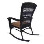 Sedia a Dondolo Northlight 42 in Resina Wicker Marrone Scuro con Cuscino