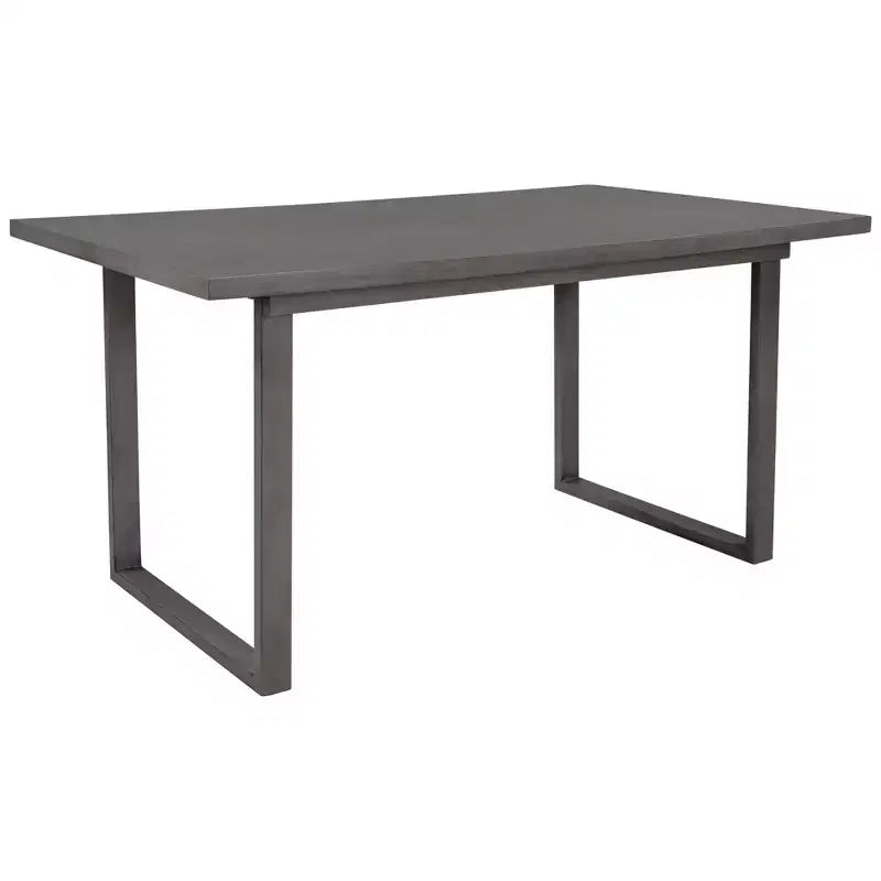 6-Piece Rustic Wood Dining Table Set with Chairs and Bench,Gray-ModernLuxe