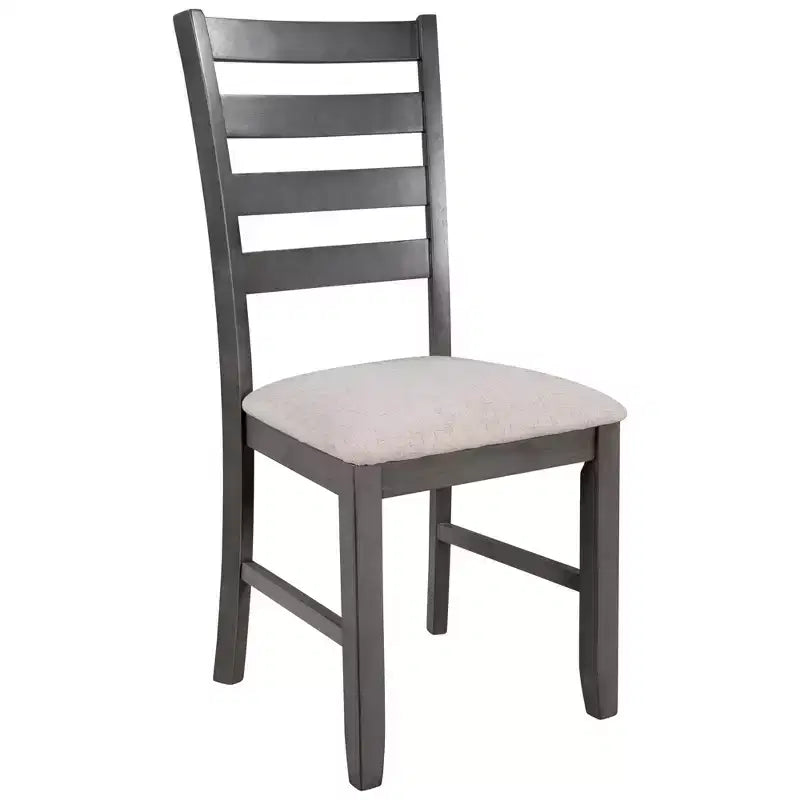 6-Piece Rustic Wood Dining Table Set with Chairs and Bench,Gray-ModernLuxe