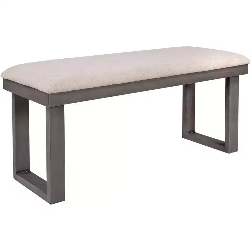 6-Piece Rustic Wood Dining Table Set with Chairs and Bench,Gray-ModernLuxe