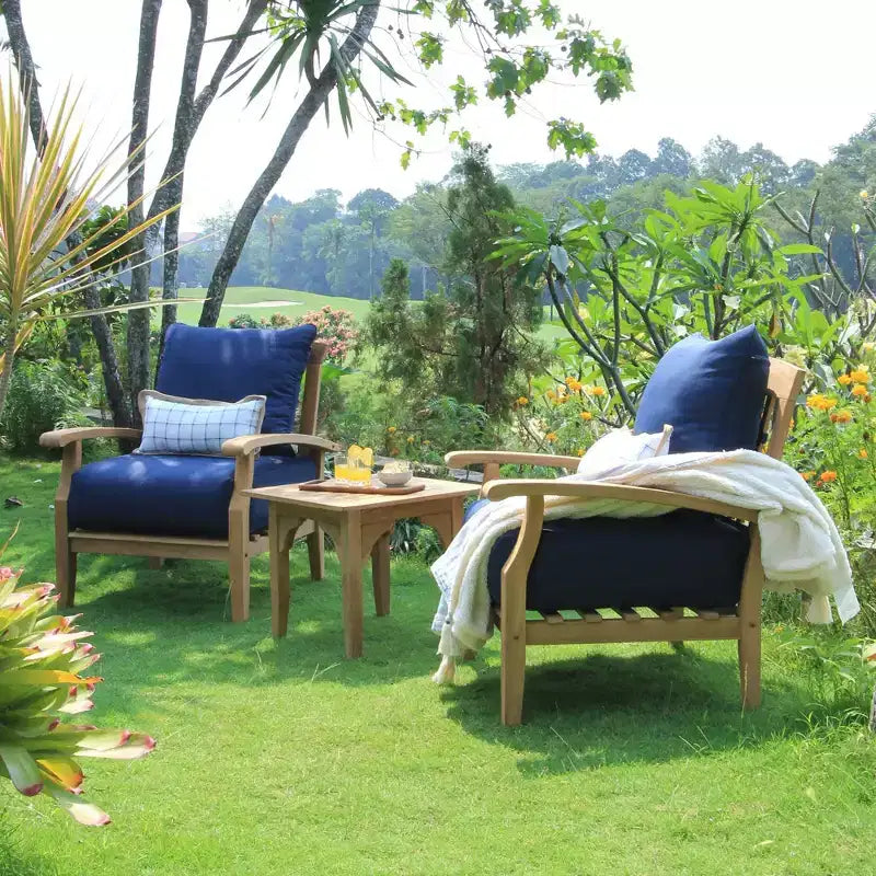 Sonoma Lane Amherst Teak Outdoor Lounge Chair With Zippered Cushions