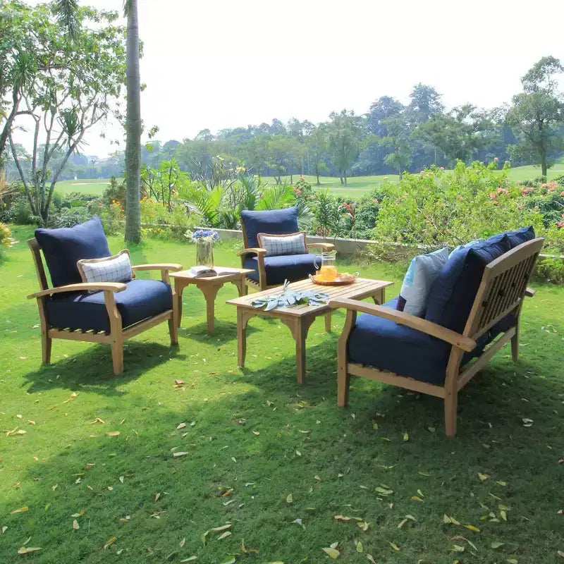 Sonoma Lane Amherst Teak Outdoor Lounge Chair With Zippered Cushions